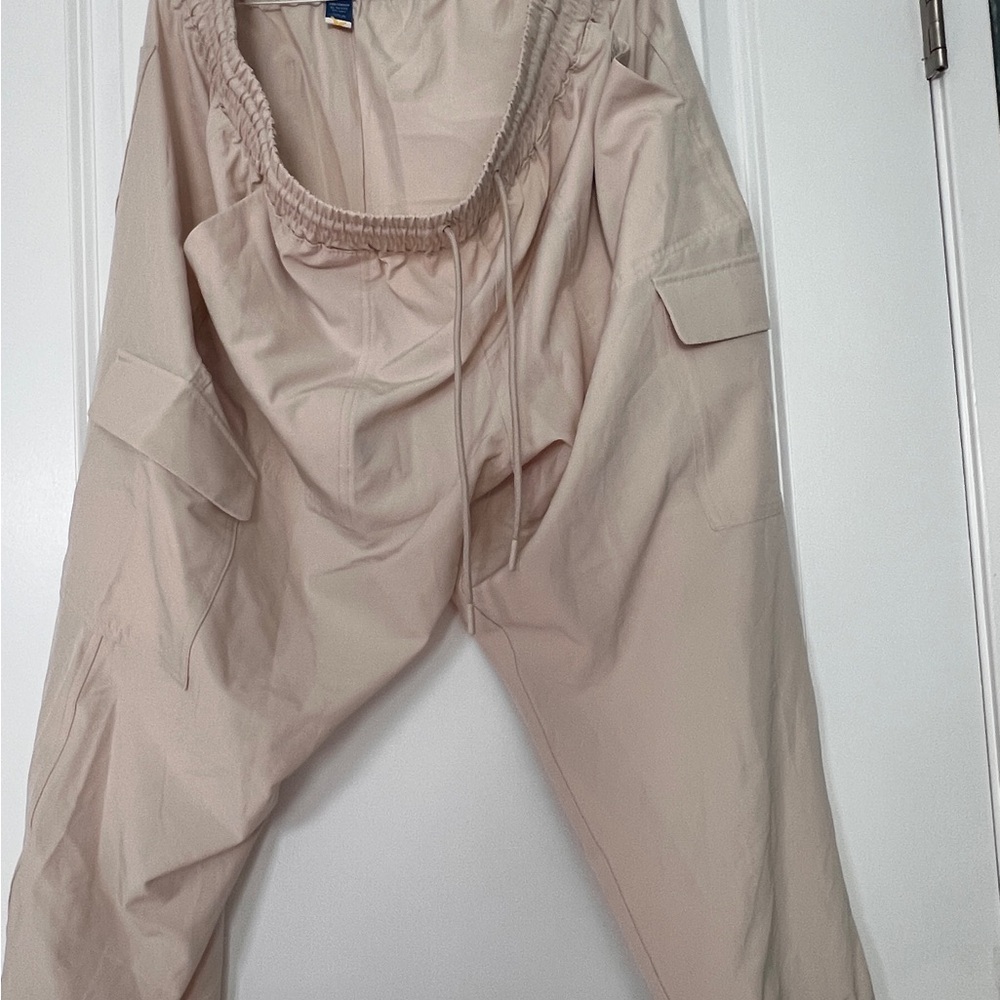 Old Navy Tan Cargo Pants with Elastic Waistband